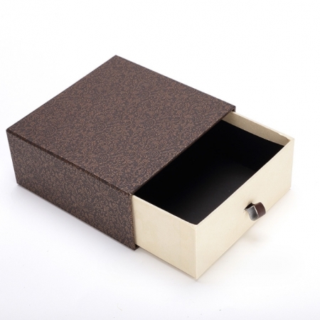 Custom Jewelry Drawer Kraft Paper Box Slide Open Rigid Box 
