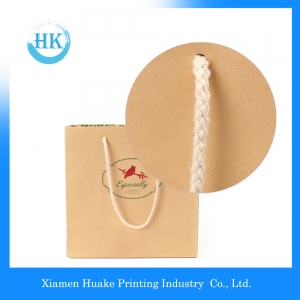 Brown Kraft Paper Bags With Cotton Rope Handle 