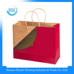 Eco-friendly promotional  kraft paper bag with twist handle 