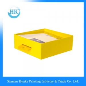 Glossy UV Printed PVC  Window Packaging Box Top Genuing Leather 