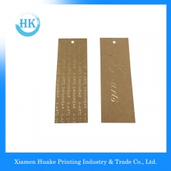 Kraft Paper Hang Tag With Hot Stamping Printing Huake Printing