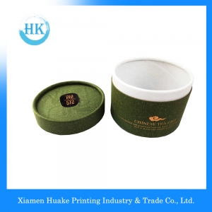 Green Printed Gold Stamping Tea Packing Grey Board Paper Core Tube with Flip Cap 