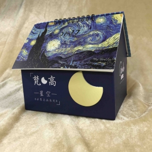 Desk Calendars Starry Night in House Shape with Designed Logo 2019 