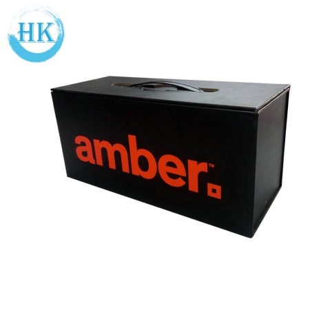 Black Cardcover Box With Plastic Handle 