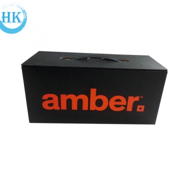 Black Cardcover Box With Plastic Handle Huake Printing