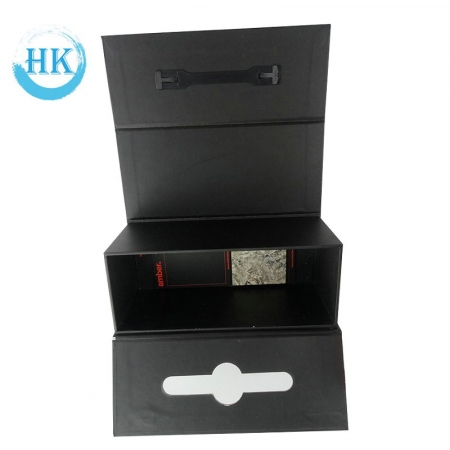 Black Cardcover Box With Plastic Handle 