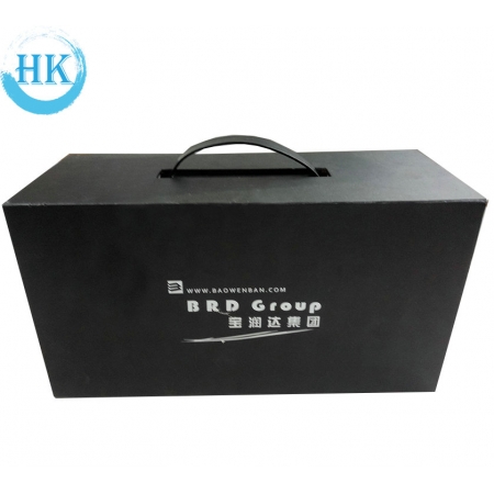 Black Hardcover Box With Black Handle 