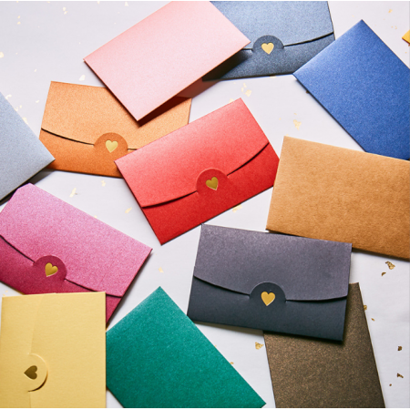 Western-style Colored Envelope Pearlized Paper Love Hot Stamping LOGO  Cardboard Printing Envelope 
