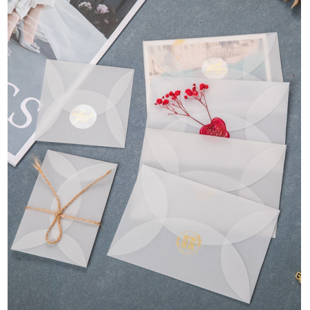 Sulphuric Acid Paper Letter Paste DIY Fire Seal Logo Transparent Color Letter Wedding Invitations Gift Card With Envelope 