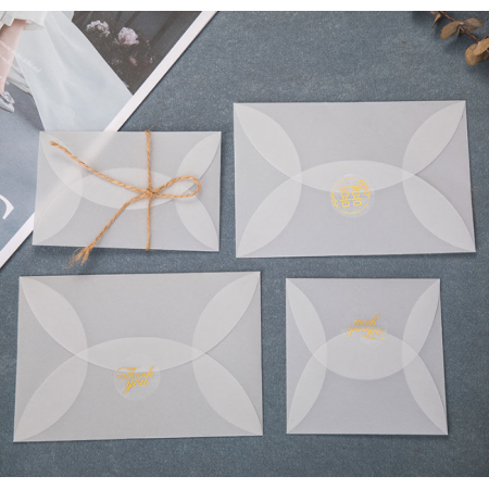 Sulphuric Acid Paper Letter Paste DIY Fire Seal Logo Transparent Color Letter Wedding Invitations Gift Card With Envelope 
