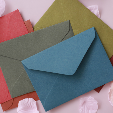Vintage Envelopes Self Seal Cardboard Rigid Invitation Letter Custom 