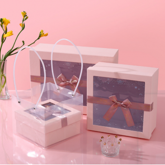 PVC Window Gift Box With Lid Packaging Boxes Custom Logo Huake Printing