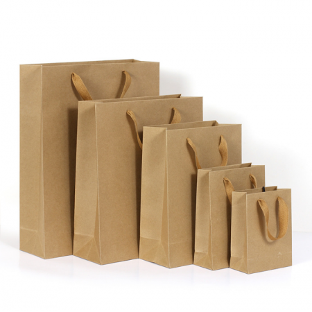 Eco-friendly Paper Bag Custom Printing Brown Kraft Handle Bag 