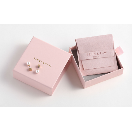 Portable Small Jewelry Drawer Box Packaging Velvet Pouch And  Paper Box 
