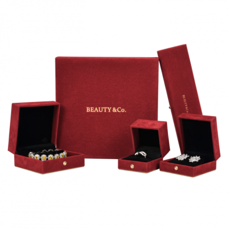 Luxury Packaging Jewelry Box With Pouch Custom Logo Velvet Bracelet Ring Box 