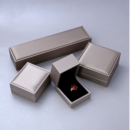 Premium Textured Jewelry Box Packaging PU Leather Necklace Pendant Ring Bracelet 