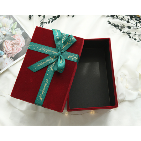 Christmas Present Paper Box Packaging Gift Box With Bow Base And Lid 