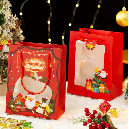 Premium Christmas Drawstring Paper Gift Bag Wholesale 