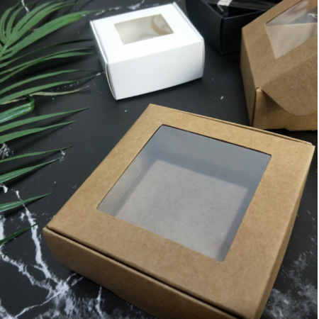 Kraft Paper Box With PVC Window Corrugated Cardboard Box Packaging 