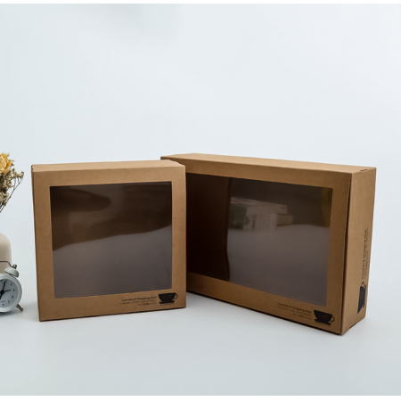Kraft Paper Box With PVC Window Corrugated Cardboard Box Packaging 