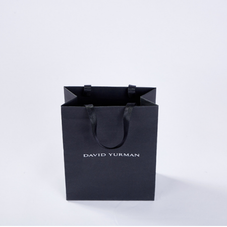 Kraft Folded Shopping Paper bag With Black Ribbong Handle Your Own Logo 