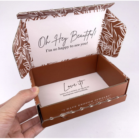 Mailer Shipping Corrugated Cardboard Paper Boxes With Zipper Peel Strip Tear Off Carton Packaging 