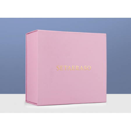 Wholesale Packaging Box Magnetic Gift Box With Customized Closure Lid Pink Folding Box 