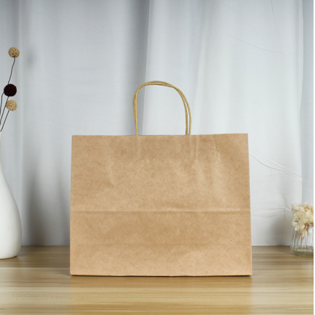 FSC Custom Print Logo Flat Handle Paper Gift Packaging Bag 