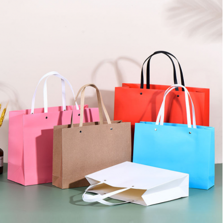 Low Cost Gift Shopping Paper Bag With Handle Package Custom Printed Brand Luxury Bag 
