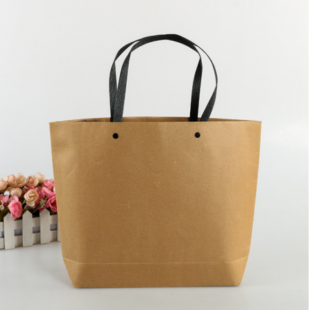 Wholesale Thinkness Shopping Bags For Clothes With Handles Whitecard Kraft Packaging bag 