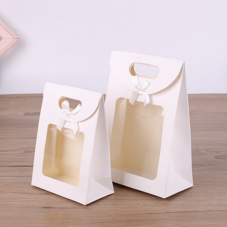 Custom Logo Paper Bag Kraft Paper Gift Ziplock Bags PVC Window 