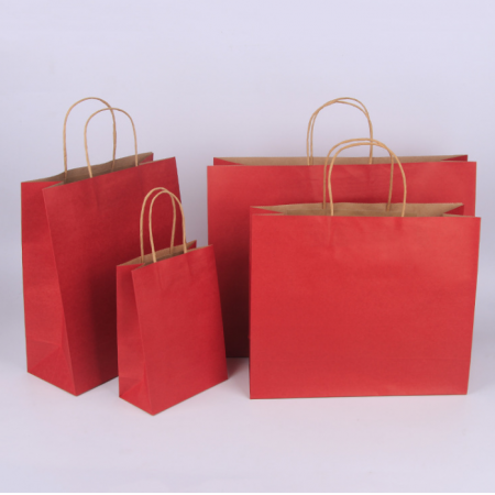 Luxury Paper Bag Packaging Kraft For Fast Food Take Away Recyclable With Full Color Printing 