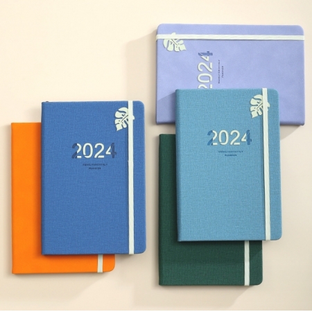 Custom Agenda 2024 Planner Leather Soft Cover Luxury Notebook Handmade Diary Journal 