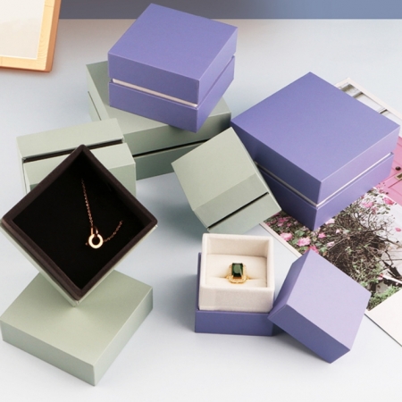 Custom Paper Jewelry Box Packaging Rigid Lid And Base Cardboard Gift Necklace Jewelry Boxes 