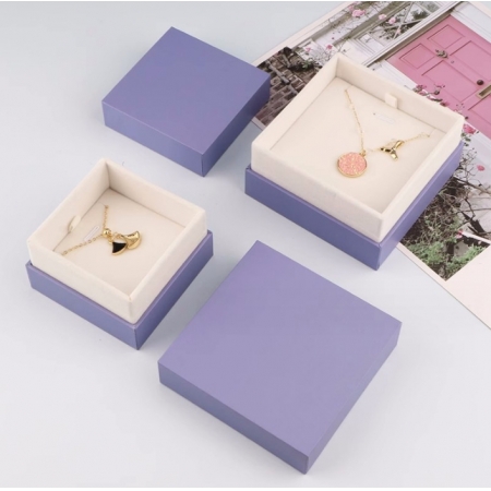 Custom Paper Jewelry Box Packaging Rigid Lid And Base Cardboard Gift Necklace Jewelry Boxes 