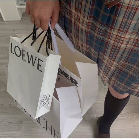 Customer Shopping Bags Packaging Whitecard Bags With Your Own Logo 
