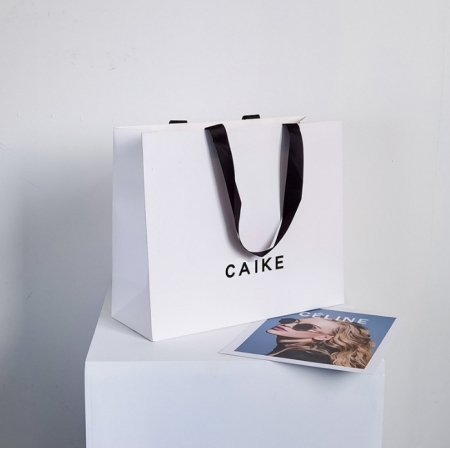 Luxury Paper Bag Packaging Shopping Gift Bag With Ribbon Handle For Boutiques 