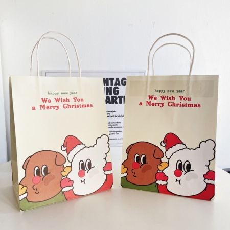 Custom Christmas Luxury Gift Bag Kraft Bags With Your Own Logo 