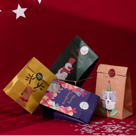 Paper Bag Packaging Gift With Custom Logo Christmas Reusable Bag 