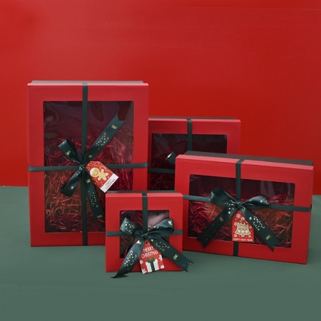 Custom Christmas Cracker Gift Box Packaging Clear Paper Box 