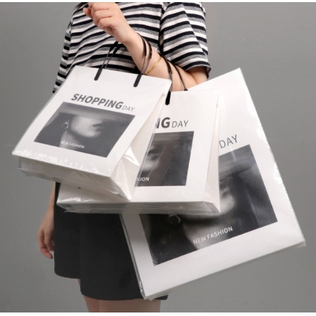 Shopping Bags With Logos Gift Embossing With Handle Paper Bag For Clothes 