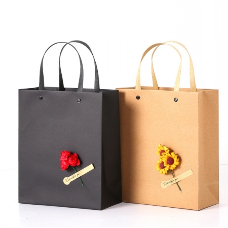 Custom Paper Bags With Logo Luxury ShoppingThank You Kraft Rigid Printing Bag 