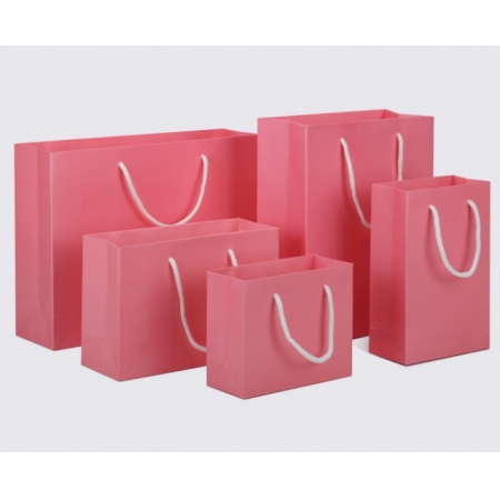 Custom Laminated Paper Bag Manufacturer Pink Shopping Bags 