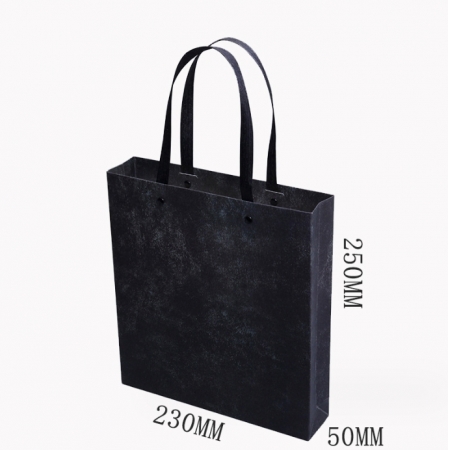 Custom Shopping Paper Packaging Gift Bag With Logo Print Black Bags Printed Handle 
