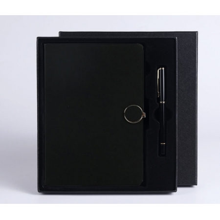 Custom Notepad With Pen Logo Printed Leather bound Lined Journal Notebook Book 